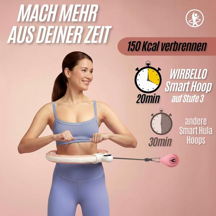 Розумний хулахуп для схуднення з обтяжувачами, 78-110 см, рожевий - фітнес-обруч для жінок