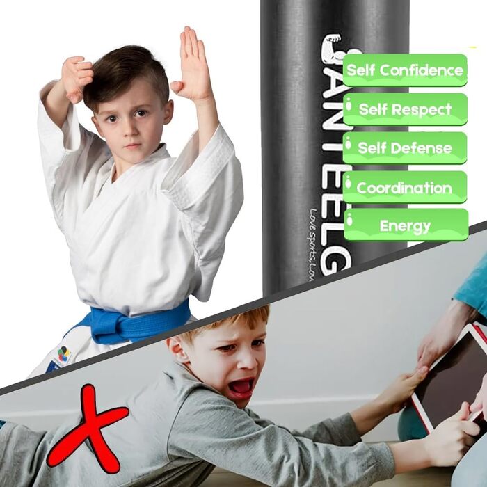 Надувний боксерський мішок для дітей JanTeelGO 150 см з боксерськими рукавичками. Підходить для карате, Taekwondo, MMA. Ідеальний подарунок для хлопчиків та дівчаток 3-12 років