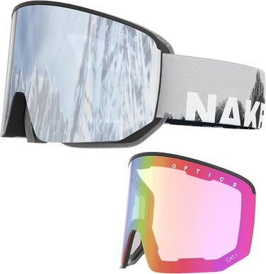 Гірськолижна маска NAKED Optics NOVA для чоловіків та жінок, сноуборд-маска з змінними лінзами для поганої погоди, сумісна з окулярами