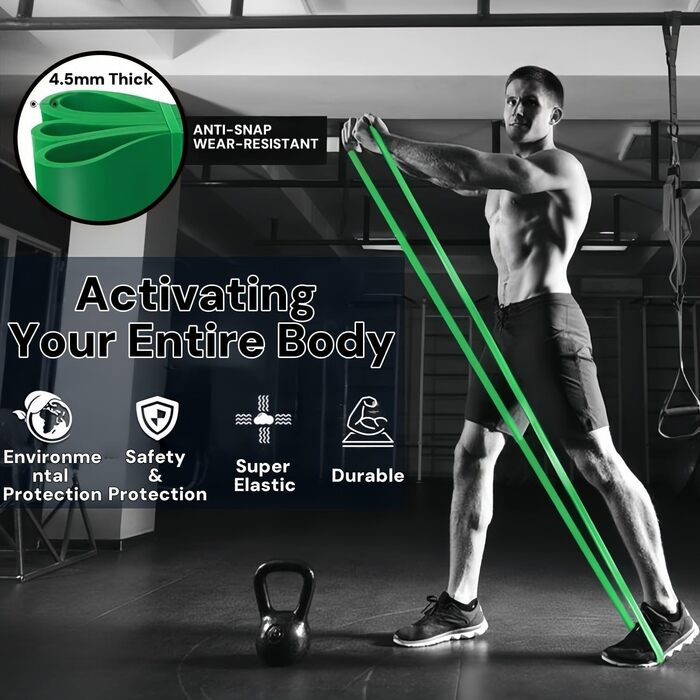 Набір еластичних стрічок для фітнесу 5 шт. з різними рівнями опору, для йоги, пілатесу, тренувань та фізіотерапії