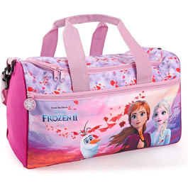 Дитяча спортивна сумка PERLETTI Frozen 2, водонепроникна, для дівчаток, з Анною, Ельзою та Олафом, фіолетово-рожева, для басейну, садочка, 35x22x15 см