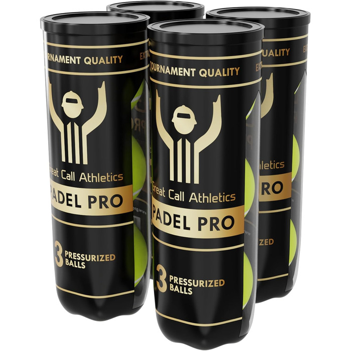 М'ячі для падел-тенісу Great Call Athletics Pro Tournament, 3 шт. - професійна якість, для ракет 4