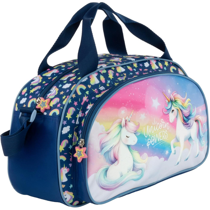 Спортивна сумка Goldkids для дітей (дівчаток та хлопчиків) з мотивом футболу та єдинорога - сумка для плавання з посиленим дном, 40 x 22 x 20 см