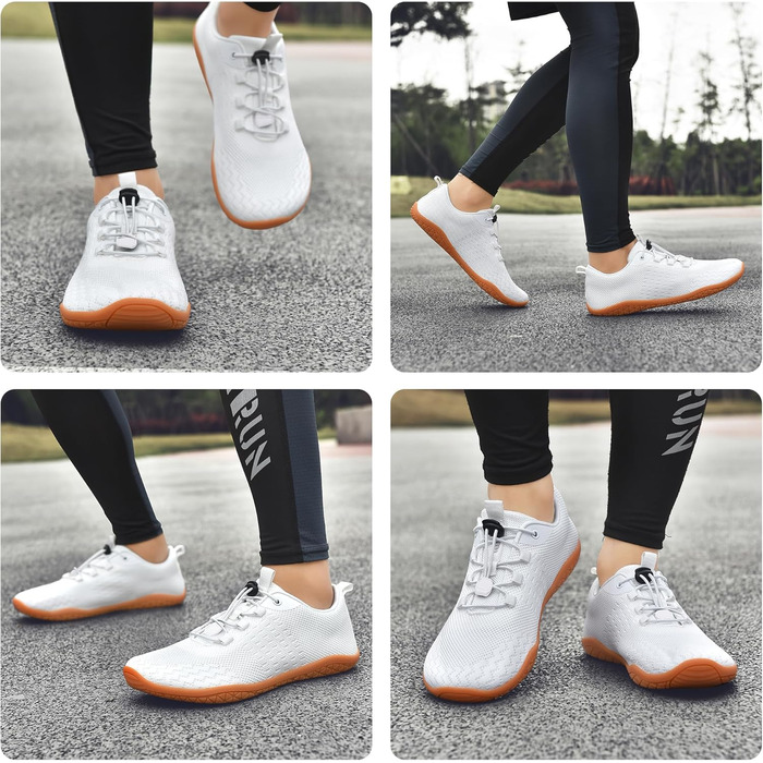 Geweo Взуття для пішохідних прогулянок без шкарпеток: зручні кросівки для жінок та чоловіків з широкою передньою частиною, легкі спортивні черевики для фітнесу, джогінгу, трекінгу, туризму. Розміри 37-47 EU, Zero-Drop підошва. Унісекс.