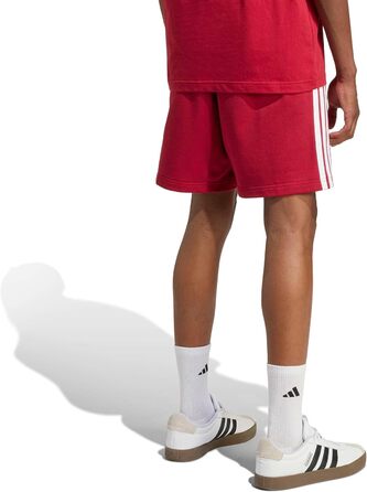 Чоловічі шорти Adidas Essential Three Stripes French Terry (XXL, Active Maroon/White) з трьох смужок