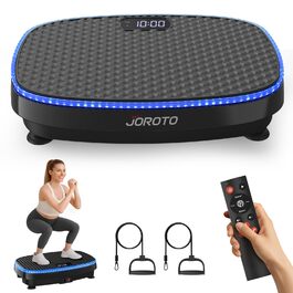 Віброплатформа JOROTO JV50/JV60 з 3 моторами, 4D вібрація, Bluetooth, LED-підсвітка для дому, до 158 кг, 10 режимів та 120 рівнів