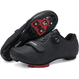 Чоловічі велотуфлі Milazzo для шосе, MTB та велотренажера – дихаючі, сумісні з SPD, SPD-SL, Look Delta, чорний, 45 EU