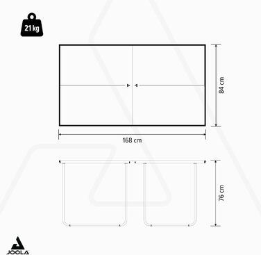 Стіл для пінг-понгу JOOLA Midsize, для відпочинку, з сіткою, сірий (темний)