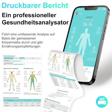 Вага для вимірювання складу тіла з датчиками рук, 8 електродів, дисплеєм TFT, вимірювання жиру та м'язів, аналіз складу тіла для 24 користувачів, максимальне навантаження 180 кг