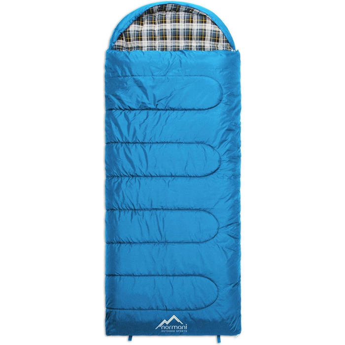 Сплячий мішок Normani Antarctica 4-в-1 для екстремальних умов, 220x90 см, Nylon Rip-Stop, Hollow Fiber 500+250 г/м², блакитний, ліворуч
