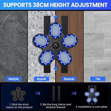 Музична бокс-машина IERAKOR з Bluetooth, 9 швидкостей та режимів, світлові та звукові ефекти, LCD-дисплей, чорний колір