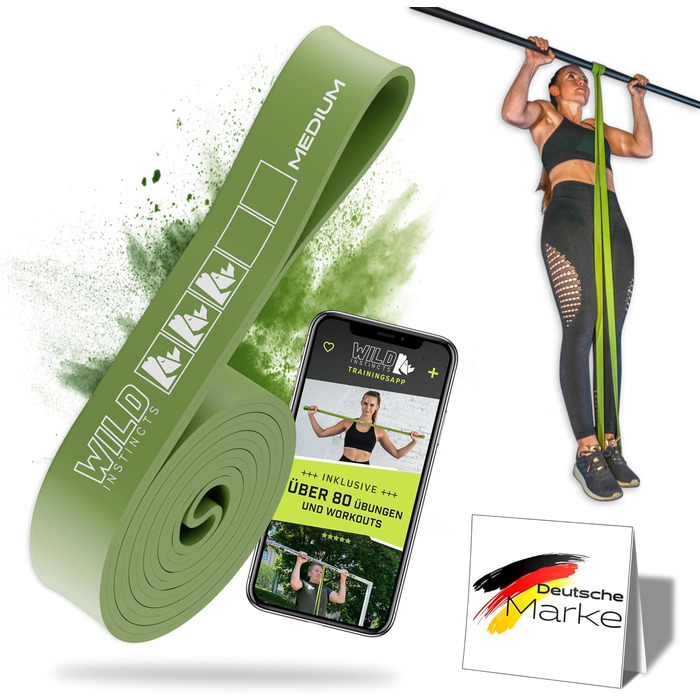 Стрічки опору для тренувань, фітнес-стрічки для кроссфіту та розтяжки (MEDIUM)