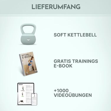 NEOLYMP Soft Kettlebell: м'яка гантеля для фітнесу з регулюванням ваги 2-12 кг, Sky-blue (8 кг)