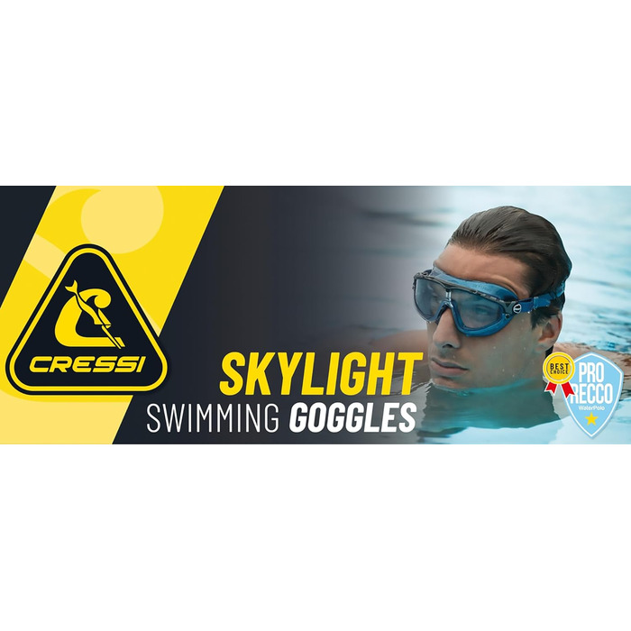 Плавальні окуляри Cressi Skylight, сріблясто-блакитні, металевий відтінок