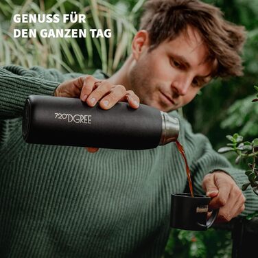 Термос 720°DGREE Follow з чашкою, 450 мл, нержавіюча сталь, BPA-free, ізольований, для кави та чаю, для дітей, школи, роботи, сіро-кам'яний