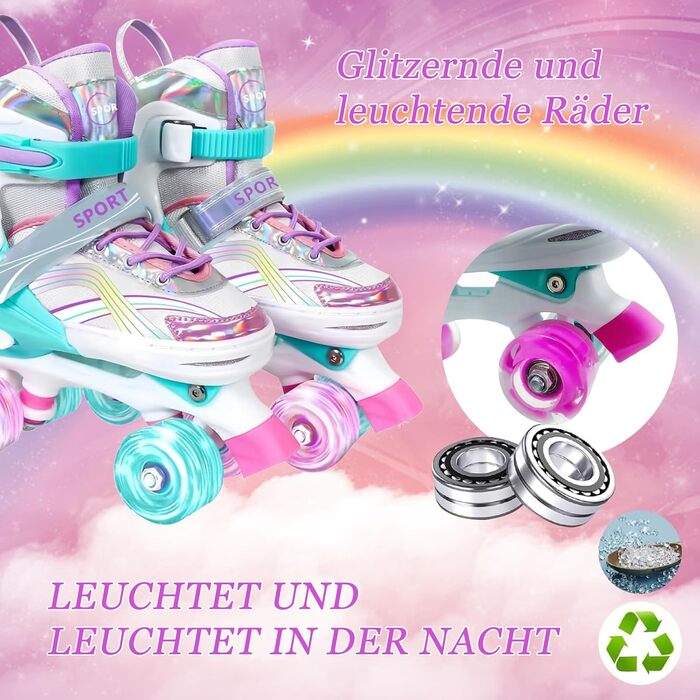 Дитячі ролики для дівчаток, регульовані, розмір 28-31 EU (S), для дому та вулиці