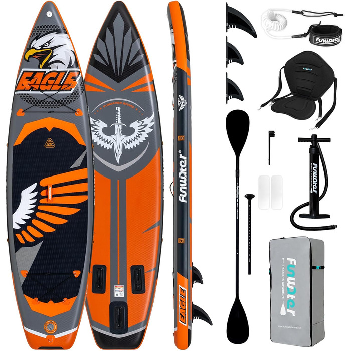Надувний SUP-борд FunWater 11'10'6: комплект з аксесуарами для дорослих, для всіх рівнів підготовки