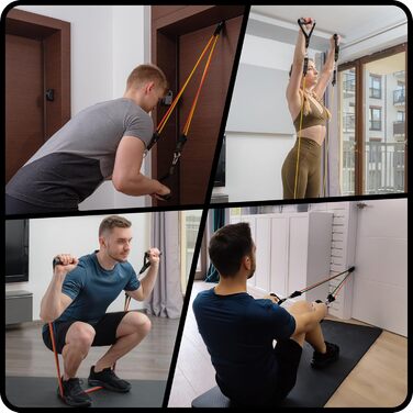 Набір фітнес-гумок з 5 рівнями опору до 100 кг, латекс, для силових тренувань та пілатесу, еспандери, ідеально для тренувань та нарощування м'язів, фітнес-гумки преміум-якість