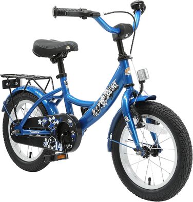 Дитяче велосипед BIKESTAR 14 дюймів для хлопчиків та дівчаток від 4 років | Класичний дизайн | Рожево-білий (блакитний)