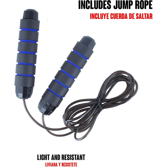 Набір для дому Calma Dragon 2 в 1: ролер для пресу та скакалка. Фітнес-тренажер для дому (блакитний)