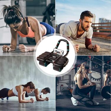 Ролер для пресу Bauchrad 2025 з автоматичним відскоком, 4-колісний тренажер для пресу з тримачем для телефону, тренажер для пресу, тренування пресу вдома, у фітнес-клубі, чорний