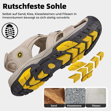 Чоловічі сандалі Mishansha закриті дихаючі водонепроникні, антиковзкі для активного відпочинку, розмір 40 EU, хакі