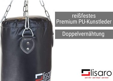 Боксерський мішок Lisaro Profi 120 см, 35-38 кг, вініл, з наповнювачем, для різних видів спорту, з чотириточковим ланцюгом, студійна якість
