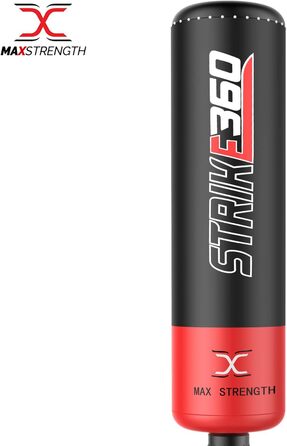 MAXSTRENGTH Вільностоячий боксерський мішок з комплектом для кікбоксингу, MMA, Муай Тай: важкий мішок, тренувальні рукавички, боксерські рукавички, бандажі на зап'ястя, шолом, для єдиноборств
