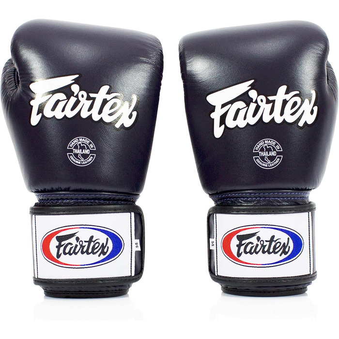 Боксерські рукавички Fairtex BGV16 для Муай Тай, шкіряні, сині, 10 унцій