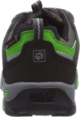Черевики для трекінгу Jack Wolfskin MTN Attack Low Texapore для хлопчиків, 33 EU, чорний/зелений