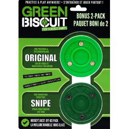 Тренувальні шайби Green Biscuit Combo для пасу та кидків: Original зелена (пас), Snipe темно-зелена (кидки)