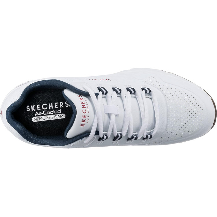 Скечерс 45 EU: білі кросівки з синтетичною окантовкою