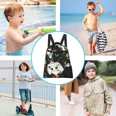 Спортивна сумка для гімнастики WAWSAM з шнурком - 38 × 45 см. Водонепроникна сумка для плавання, пляжу, покупок (для дітей)