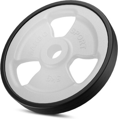 Набір гантельних дисків Marbo Sport Tri-Grip з чавуну з гумовим покриттям, Ø31 мм, різна вага