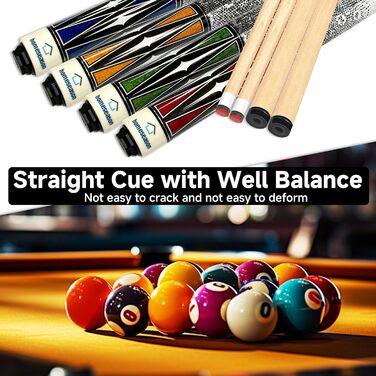 Набір кийків для більяру HomeSeason 58'' (4 шт.) - кийки для більярдного столу