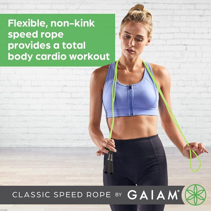 Спортивний скакалка Gaiam Classic Speed Rope для фітнесу та кардіо, регульована, легка та стійка до заплутування, для жінок та чоловіків