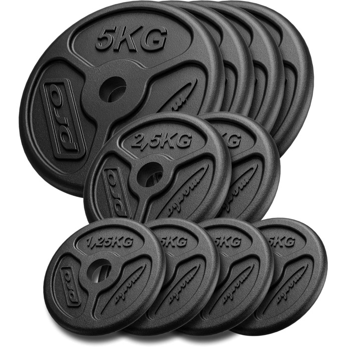 Набір дисків для штанги Marbo Sport Slim Guss, 30/31 мм, 30/50/60 кг, чавунні, європейське виробництво