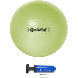 Гімнастичний м'яч Original Pezzi BioBased 42-75 см, лайм/пісочний, до 400 кг, з насосом, для фітнесу, реабілітації, терапії та офісу