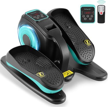 Rollingsurfer електричний еліптичний тренажер з масажем стоп, компактна еліптична машина під стіл для літніх людей, портативний еліптичний тренажер для підлітків та дорослих, зелений