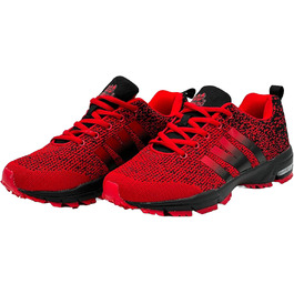 Чоловічі та жіночі кросівки для бігу та повсякденного носіння, спортивне взуття, модель Sneaker, розміри від 39 EU, червоно-чорні