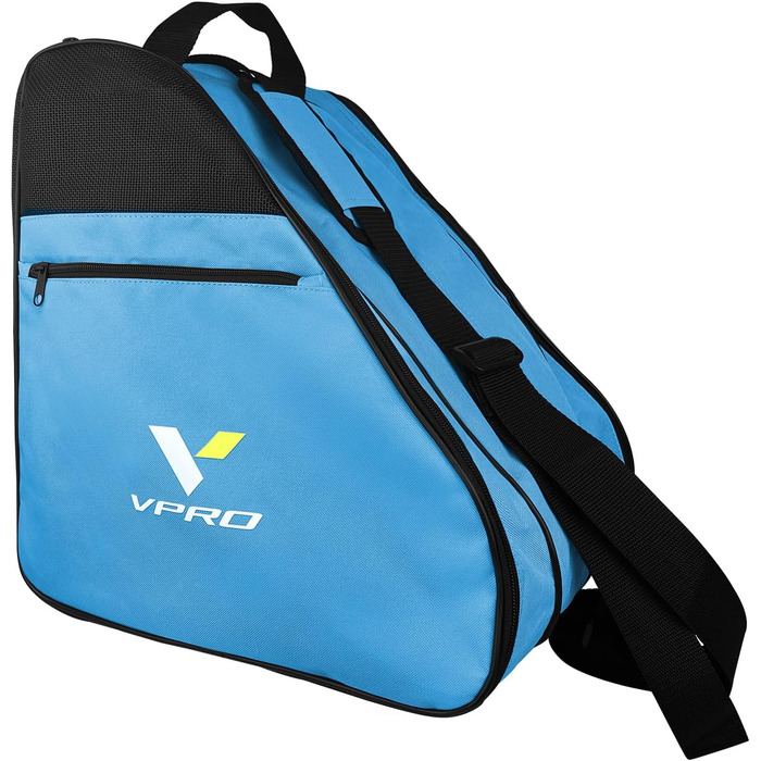 Сумка для ковзанів VPRO: для фігурного катання, роликів, інлайнів. З ремінцем та блискавкою (Блакитна)