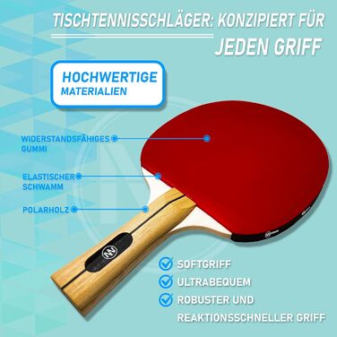 Набір для настільного тенісу NIRBUN з висувним сіткою, професійні ракетки, тенісні м'ячі 3 зірки, регульована сітка для будь-якого столу, портативний набір для 2 гравців