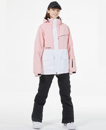 Жіночий гірськолижний костюм (2 частини) від ALSOGO: тепла водонепроникна куртка та штани для сноубордингу та катання на лижах, чорний