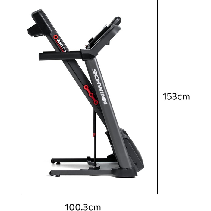 Бігова доріжка Schwinn 510T електрична з Bluetooth: для дому, швидкість до 18 км/год, складний механізм, тиха робота, сумісність з JRNY, Zwift, Kinomap