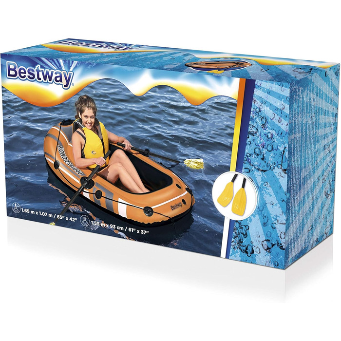Надувний човен Bestway Kondor 1000, 155x93x30 см, для 1 людини, комплект