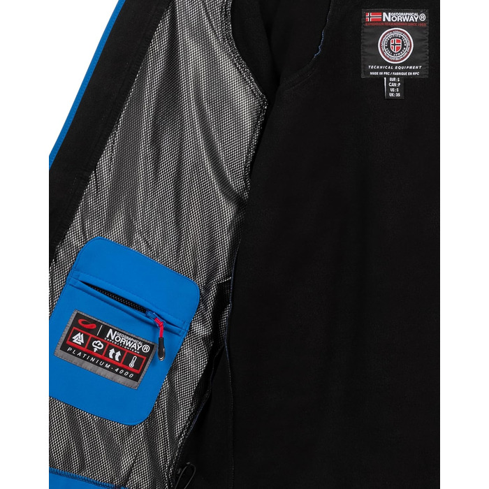 Чоловіча куртка Softshell Geographical Norway FVS — демісезонна outdoor куртка для походів та спорту, водонепроникна, синя, розмір L