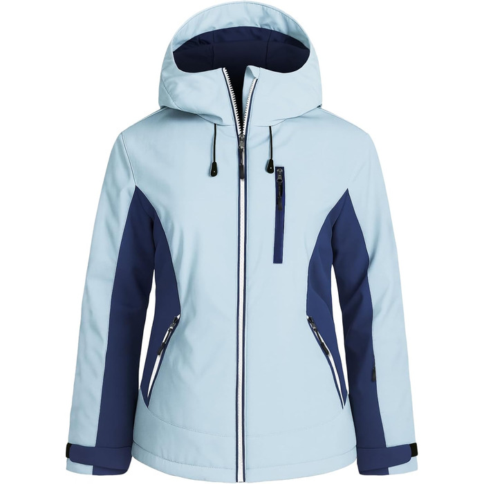 GEYSE Daen: Водонепроникна зимова куртка для сноубордингу та лижного спорту. Тепла куртка з капюшоном, кольори: фіолетовий, помаранчево-фіолетовий, блакитний та темно-синій. Розмір L.