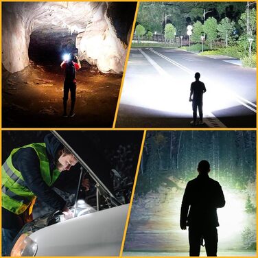 Ліхтар LED Vicloon, 500000 люмен, надпотужний, з регулюванням фокусу, 5 режимів, USB-C, водонепроникний IP53, для кемпінгу, туризму, надзвичайних ситуацій