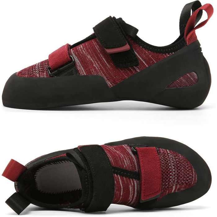 Кріпи для скелелазіння чоловічі/жіночі для залу, початківці, боулдеринг, тренувальні (43 EU, Червоний/Бордовий)