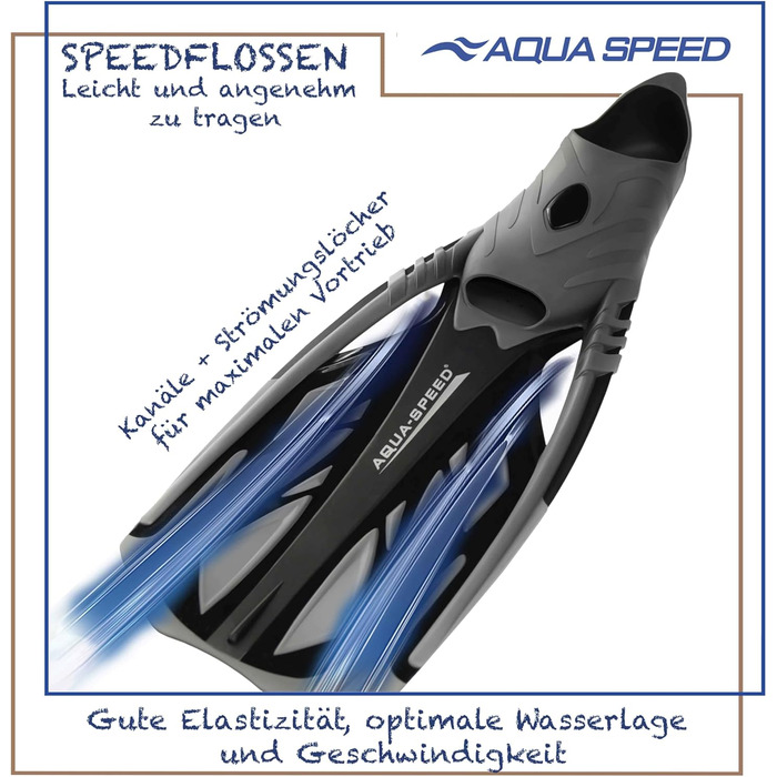 Ласти Aqua Speed Inox для дорослих, унісекс, 38/39, сірі/сині, для плавання